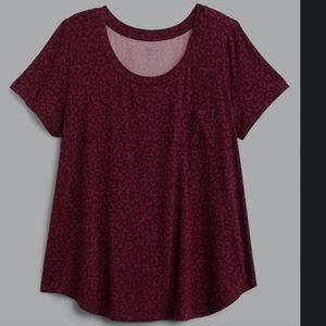 Market & Spruce Burgandy Leopard Top